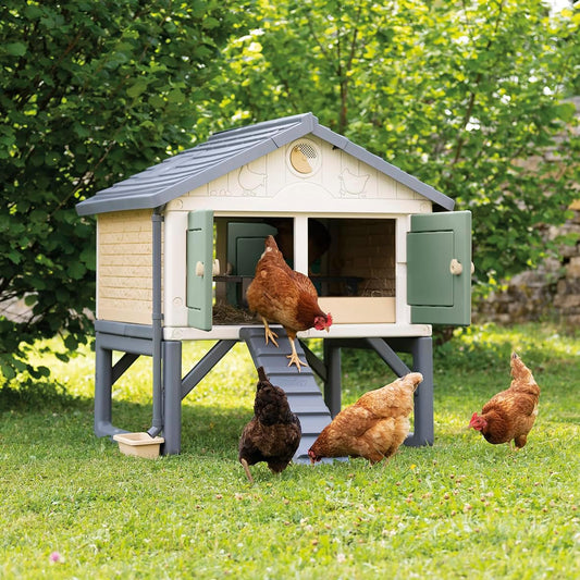 Poulailler en Plastique Smoby Life – Fabriqué en France, Facile à Nettoyer, Pour 2 à 4 Poules